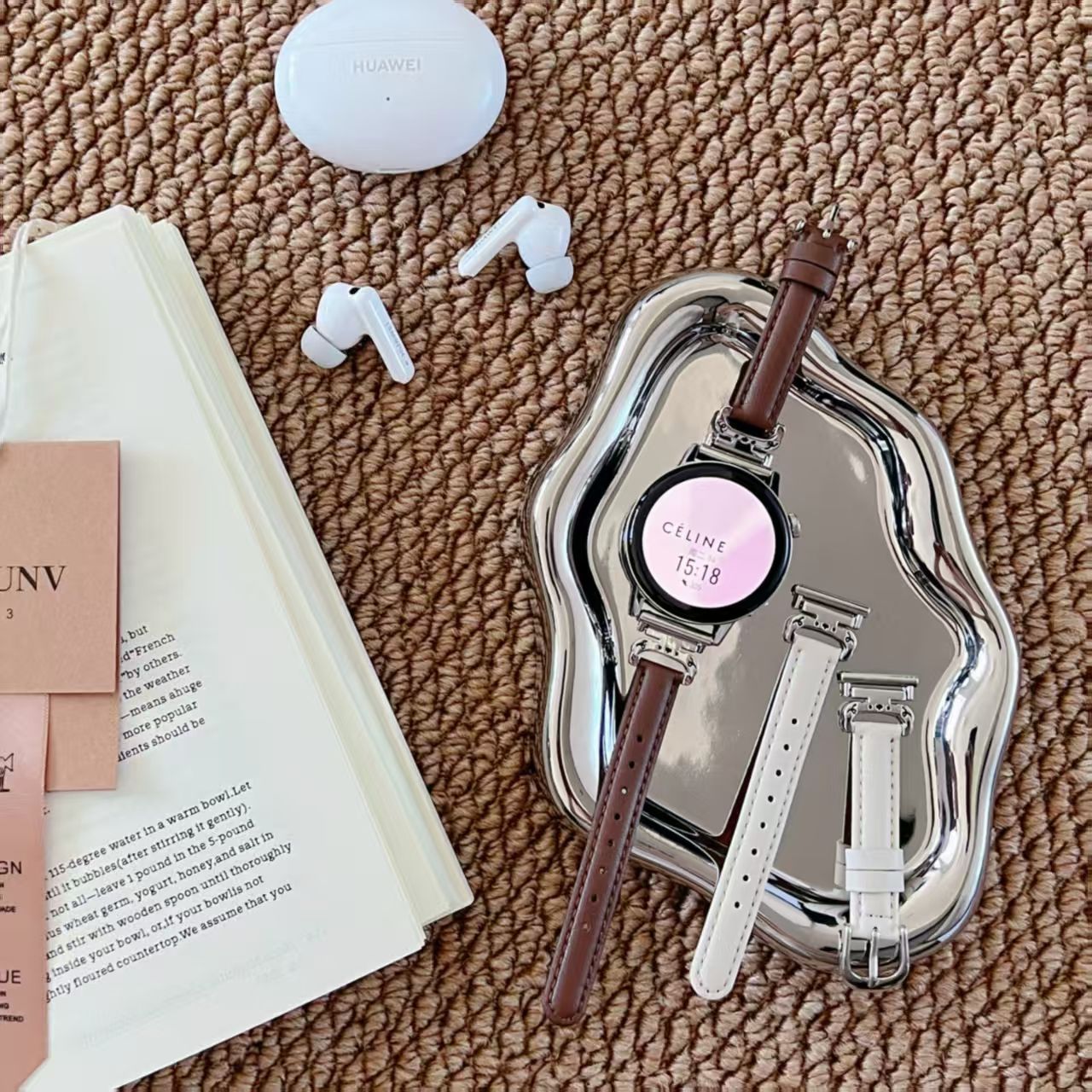 适用华为gt6手表带gt5皮质gt4秋冬新款watch4高级女款gt2pro表带