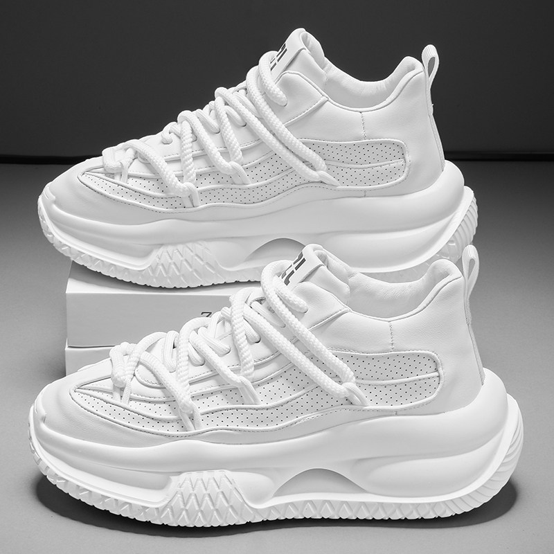 黑武士男鞋2025新款春秋季休闲运动跑步男款黑色厚底增高老爹潮鞋