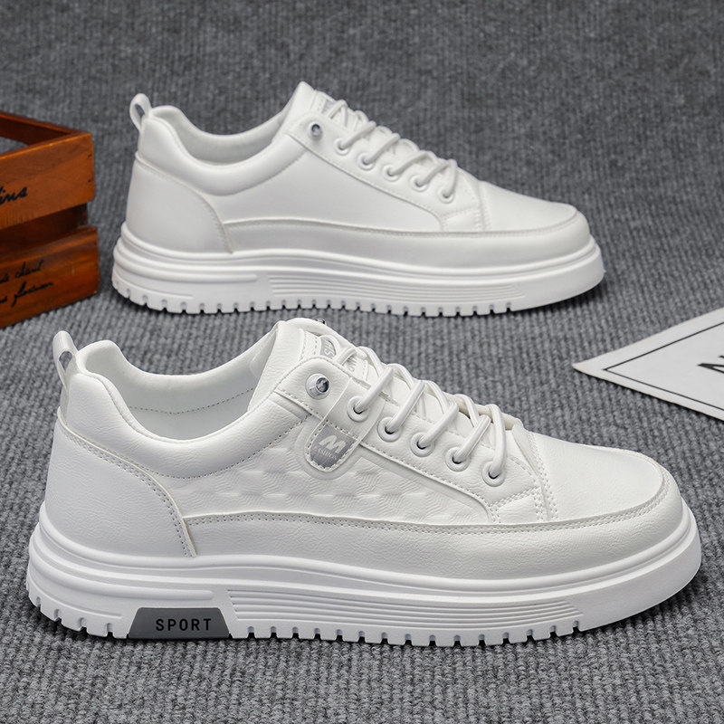 男鞋春秋款2026新款软底软面运动休闲皮鞋男款潮流百搭复古鞋子男