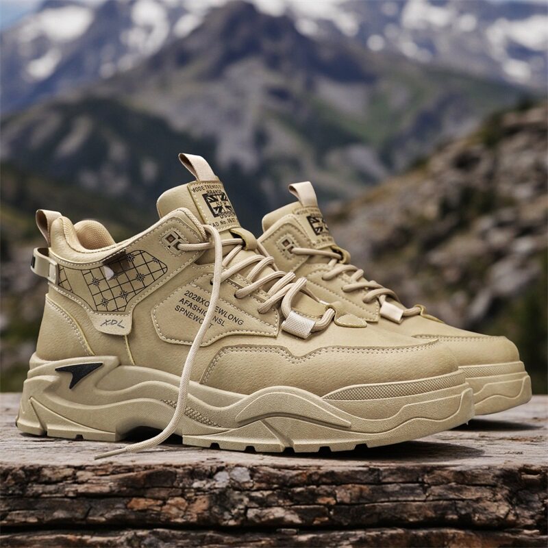 男鞋秋季新款防水防滑耐磨工地干活上班劳保鞋男士中帮运动休闲鞋