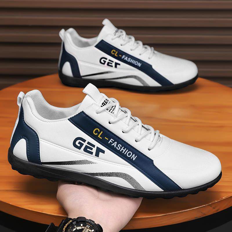 鞋子男款秋季2025新款上班工作百搭小白鞋男士运动软底休闲豆豆鞋