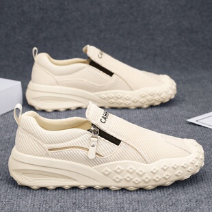 男鞋子2026春季新款百搭透气网面运动休闲鞋男一脚蹬懒人鞋男潮鞋