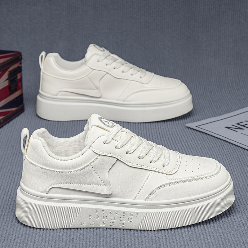 小白鞋男款2026春季新款白带高级感鞋子休闲板鞋厚底增高运动鞋男