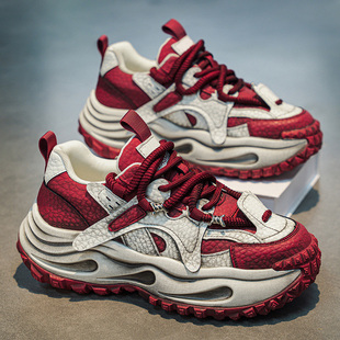 欧式轮胎底老爹鞋2026新款春秋季厚底增高男鞋潮流百搭运动休闲鞋