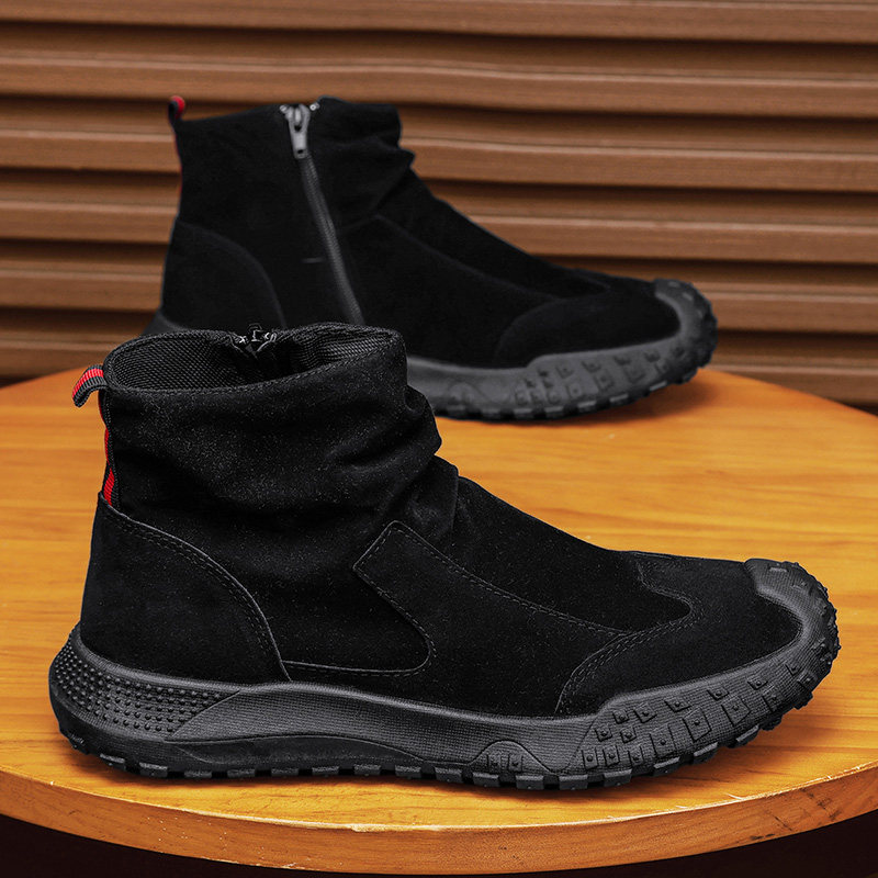 靴子男款秋季防滑耐磨工地劳保马丁靴男士户外厚底高帮工装靴冬季