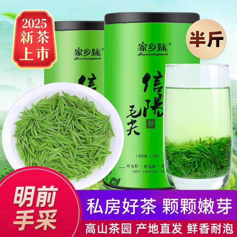 家乡妹信阳毛尖2025新茶叶绿茶明前特级高山嫩芽浓香春茶散装250g