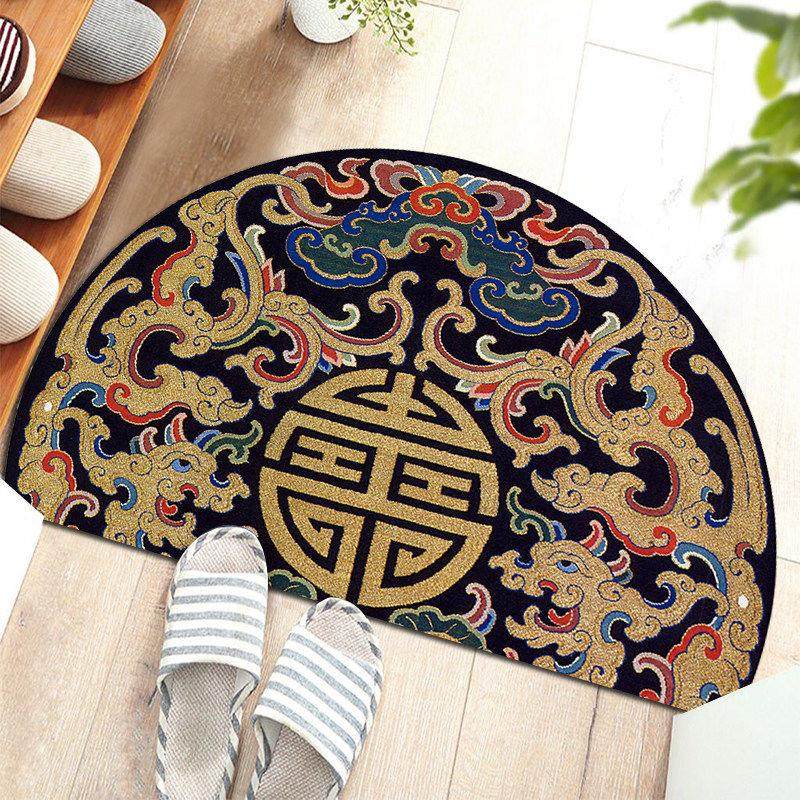 中式半圆形地毯进门入户门垫卧室地毯吊篮定制中国风禅意复古地垫,居家布艺,地毯,淘宝优惠券,粉丝福利购,淘宝优惠卷