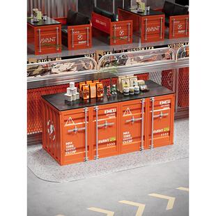 工业风中岛柜子展示台服装店潮流店铺双面货架样品陈列柜展示柜子