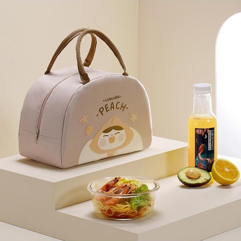 保温饭盒袋可爱卡通手提午餐包上班族带饭便当包防水铝箔餐包