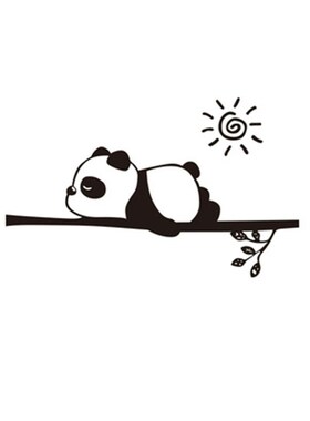 极速熊猫b卧室床头装饰儿童房间布置电视背景适合大白墙面贴纸3d
