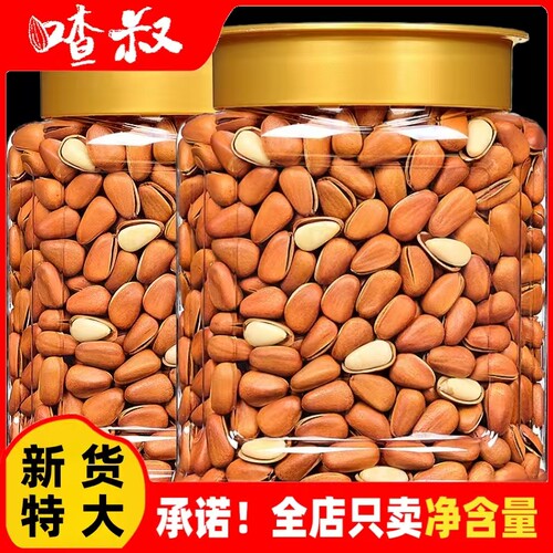 喳叔新货特大颗粒东北松子罐装500g250g手剥松子开口松子零食坚果