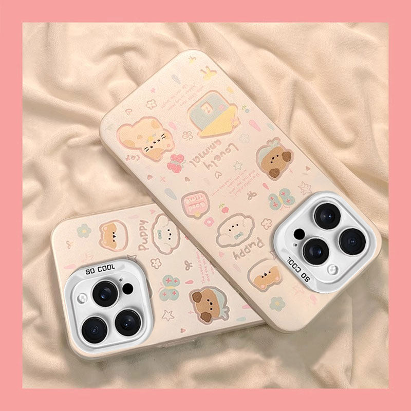 适用苹果16promax手机壳新款iphone15pro硅胶14防摔13可爱女12网红xsmax卡通动物8plus撞色7p高级6s全包se2潮