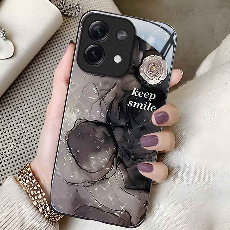 适用红米新款高级感轻奢风玻璃壳