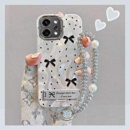 适用OPPOReno14手机壳Reno13波点蝴蝶结12/11新女款10Pro+创意支架reno9带手链8/7镜头膜reno6个性创意保护套