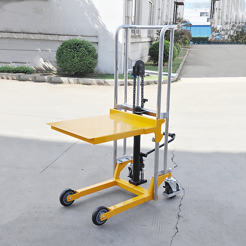 供应平板式轻型手动堆高车搬运小型装卸卸货叉车液压升降行李车
