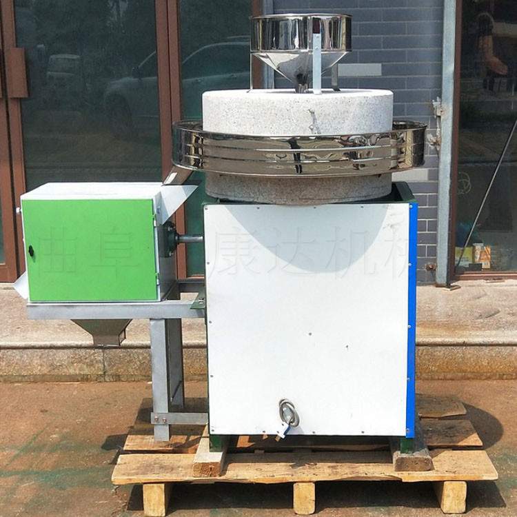 电动石磨磨面一体机 60型号小麦脱皮石磨机家用作坊研磨机