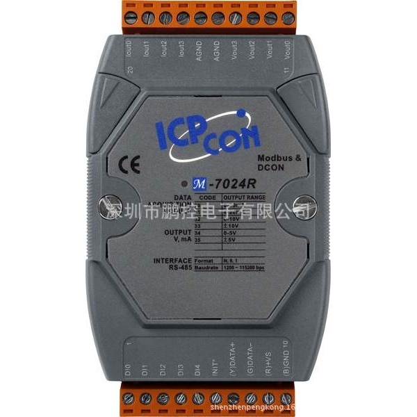 M-7024R-G 4通道模拟输出和5个通道的DI支持Modbus/RTU和DCON协议