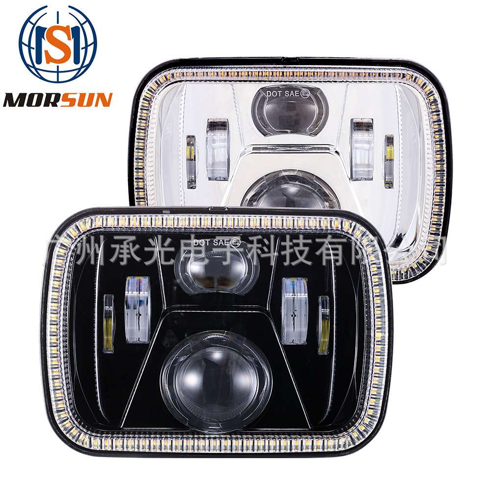 适用于5X7牧马人Jeep大灯 LED方灯 55W越野卡车货车工程车前大灯