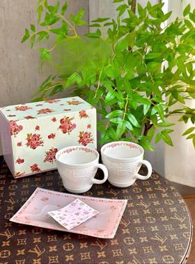 LZLA浪漫玫瑰杯碟套装玫瑰的元素陶瓷马克杯