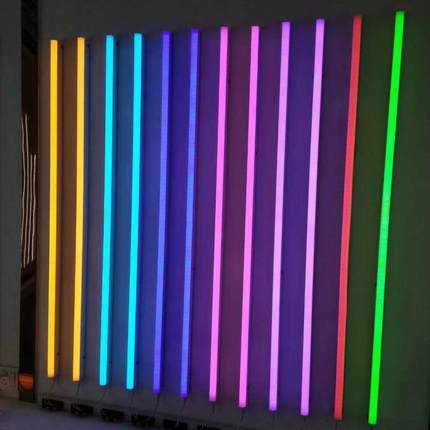 七彩跑马灯管220V彩色数码管LED日光灯户外广告亮化T8霓虹灯管