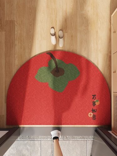 入户门地垫半圆PVC进门垫可擦免洗耐脏脚垫红色喜庆乔迁门口地毯