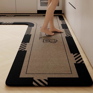 厨房专用地垫防滑吸水油脚垫耐脏免洗可擦7字L型防水防油转角地毯