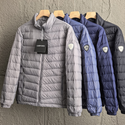轻盈保暖！白鸭绒！秋冬男士立领休闲轻薄保暖羽绒服百搭内胆外套