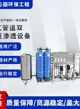 一体式1T双级反渗透设备 PVC管路食品厂商用脱盐超纯水制取设备