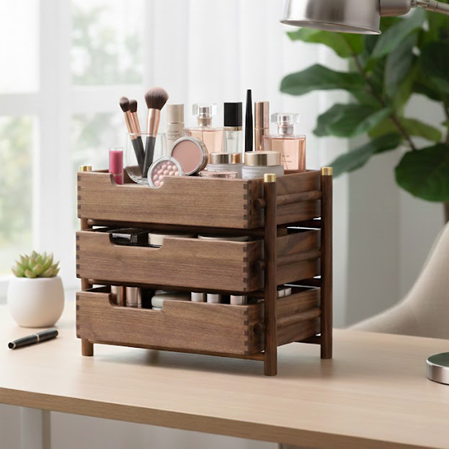 黑胡桃A4纸文件架桌面收纳架