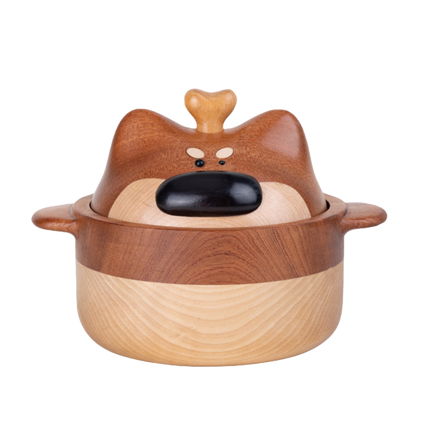 创意可爱实木小狗桌面收纳盒