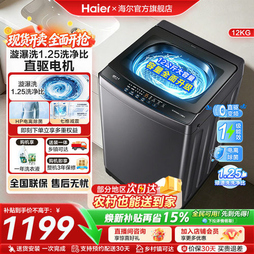 海尔12公斤家用全自动波轮洗衣机