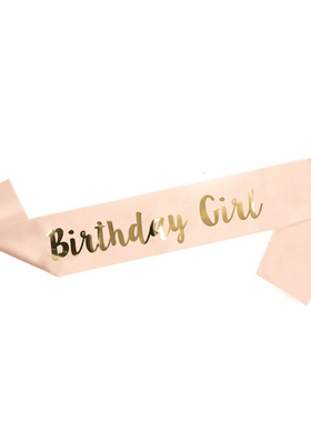 极速Happy Birthday Satin Shoulder Strap KAdult Woman Ribbon