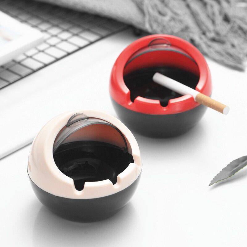 极速欧式菸灰缸卡通创意塑料菸灰缸防风带盖M子家用带盖子客厅菸