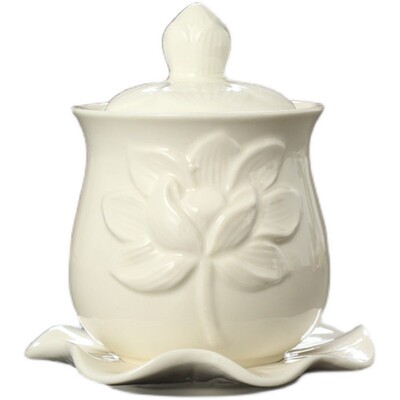 新品纯白 供水杯观音圣水杯佛前供杯D敬神杯净水杯 陶瓷家用佛具