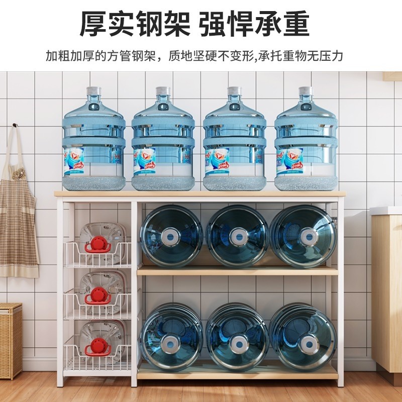 极速厨房柜c子储物柜置物架落地收纳家用餐边柜橱柜多功能微波炉