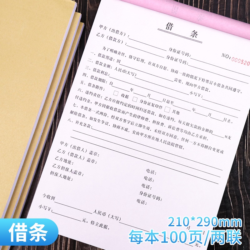 极速借条欠款条借款收据印刷单据借E钱借支单民间借据单欠条欠款