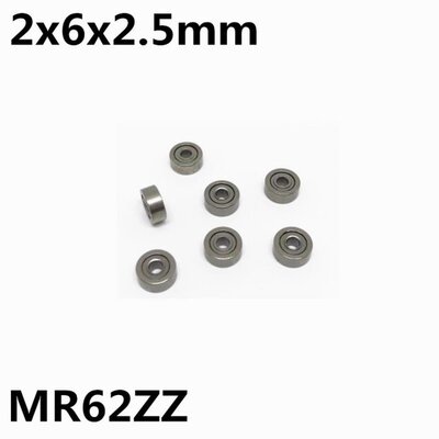 极速50Pcs MR62ZZ R-620ZZ 2x6x2.5 mm Deep groove Tball bearin