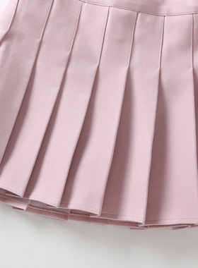 极速裙子女夏季20n23新款儿童短裙童半身裙孩百搭白色百褶裙表演