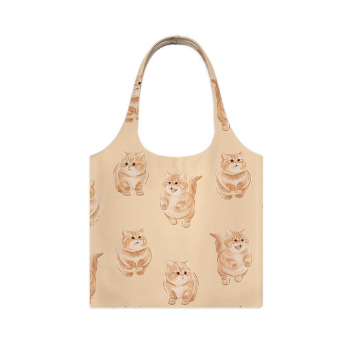 极速橘猫胖胖 可爱l猫咪卡通图案 单肩帆布袋手拎袋萌到爆炸和尚
