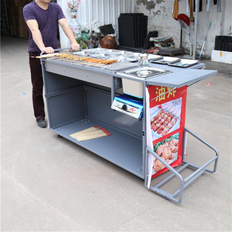 新品手工商店烤饼户外小号煎w饼新中式烧烤车商用摆摊移动油炸早
