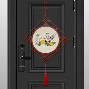 新品杨柳青木版年画民q间艺术喜庆吉祥人物中国结挂件入户门窗双