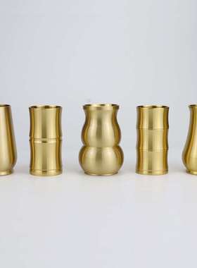 极速纯铜香道瓶竹l节瓶家用室内香道收纳瓶香篆香薰香铲香勺工具