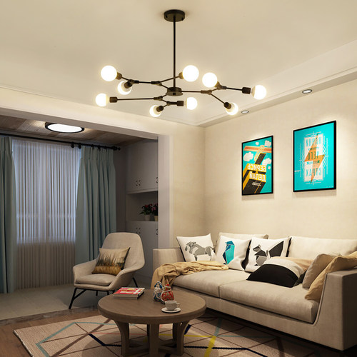 极速Modern Chaindelier Hanging Lamp For Ceiling Sitting Livi