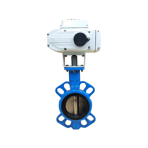 极速D971X-16m电动蝶阀 对夹式软密封四氟球墨不锈钢板 220V开关