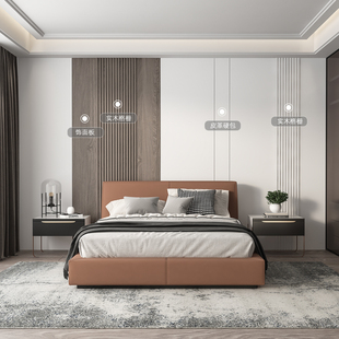 极速厂促促d硬包头饰主卧床沙发实木轻奢客厅面板格栅电视卧室背