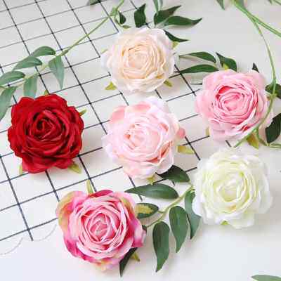 新品9cm Artificialn Rose Flower Head High Quality Artificial