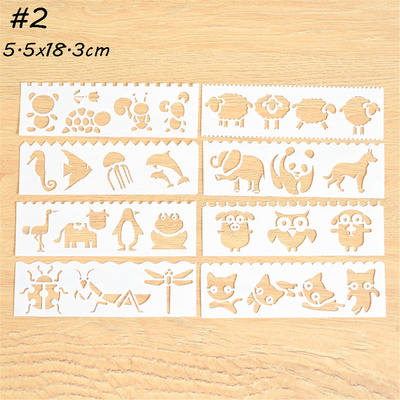 极速8pc 5.5x18.3cm Words uLetter Theme Layering Stencils Wal