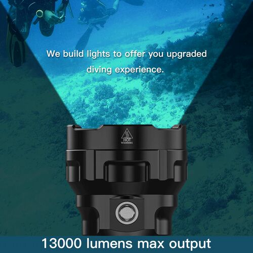 新品WURKdKOSDL70潜水灯13000lm户外露营潜水装备4颗XHP50B强光26