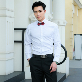 白衬衣短袖 衬衫 结婚套装 团服大码 全 极速伴郎服兄弟装 长袖 男m夏季