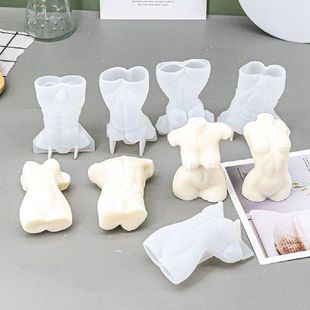 极速Plump Wfoman Muscular Man Candle Mold For Diy Handmade M